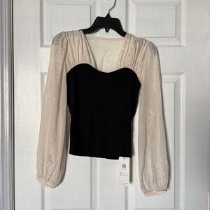Elegant Black and Cream Women's Top